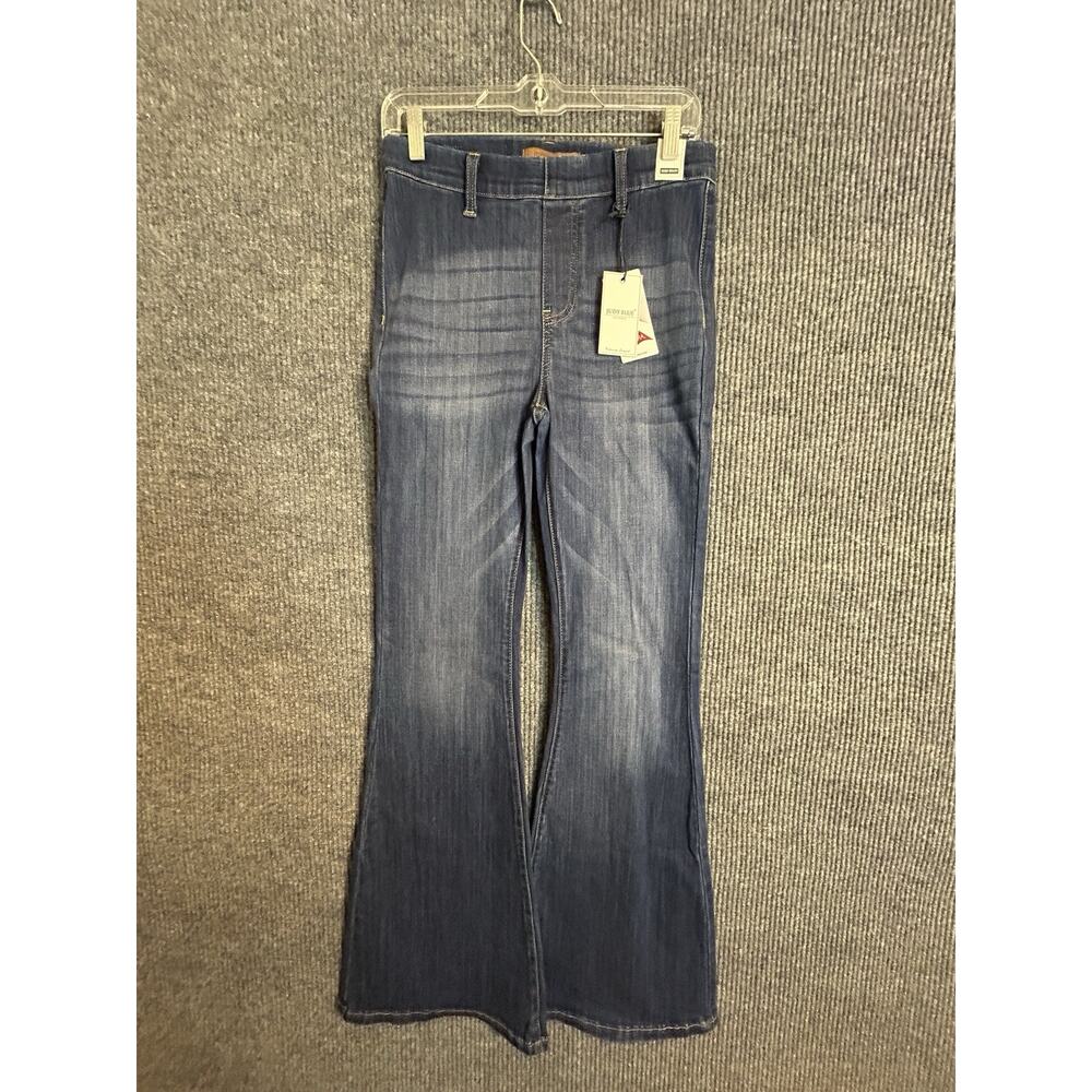 Judy Blue Womens Pull On Flare Jeans Sz 27 High Waist Blue Medium Wash New Boho
